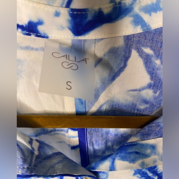 CALIA by Carrie Underwood Tie Dye Button Down Cover Up - Picture 6 of 11